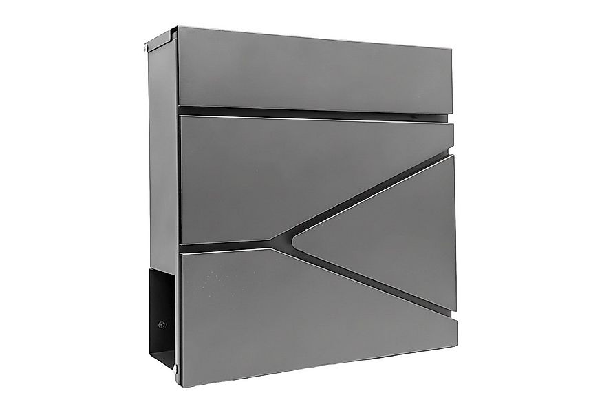 relaxdays Wandbriefkasten Briefkasten mit Zeitungsfach, Anthrazit günstig online kaufen