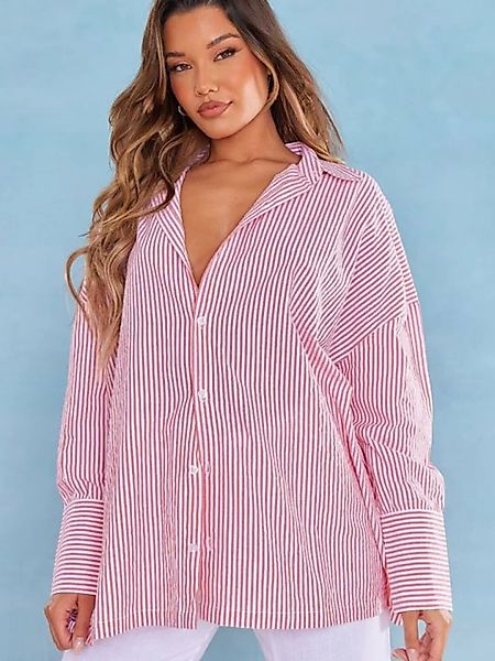 FIDDY Shirtbluse Modische gestreifte Glockenärmel für Damen in Übergröße günstig online kaufen