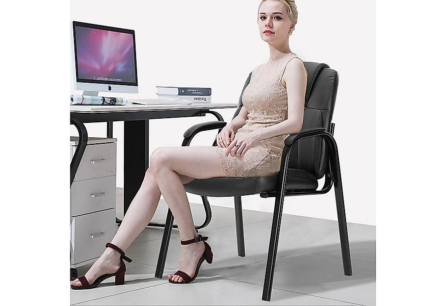 SURFOU Besucherstuhl 2er Stuhl Konferenzstuhl Freischwinger mit Armlehne Bü günstig online kaufen