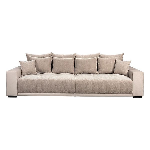 Big Sofa Xantia new 1 beige Velourstoff B/H/T: ca. 318x94x120 cm günstig online kaufen