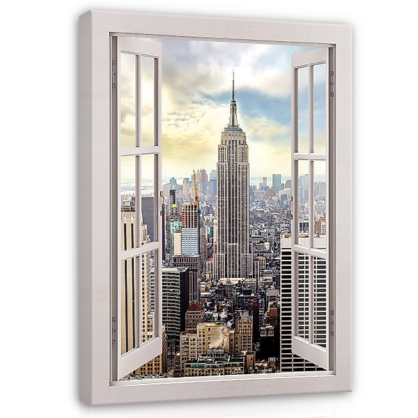 Wallarena Leinwandbild Fenster New York 3D günstig online kaufen