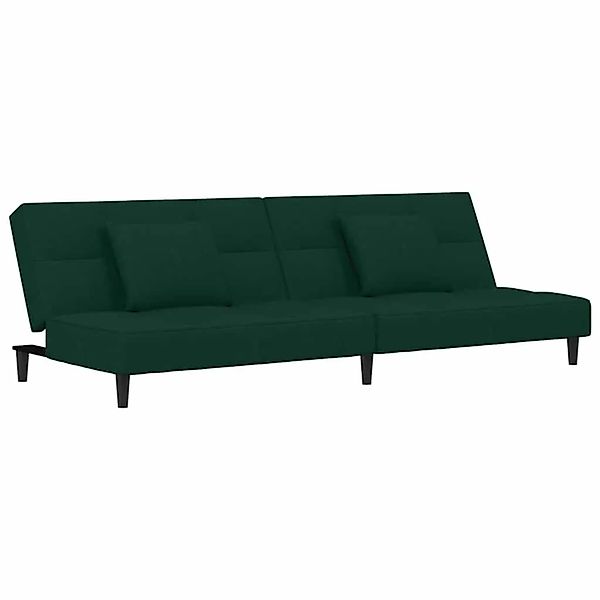 vidaXL Schlafsofa 2-Sitzer mit 2 Kissen Dunkelgrün Samt 375809 günstig online kaufen