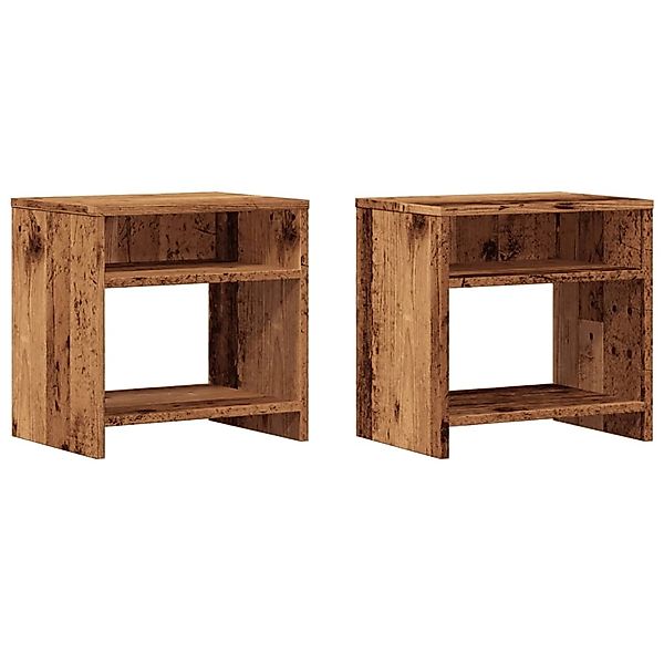 vidaXL Nachttische 2 Stk, Altholz-Optik 40x30x40 cm Holzwerkstoff 855763 günstig online kaufen