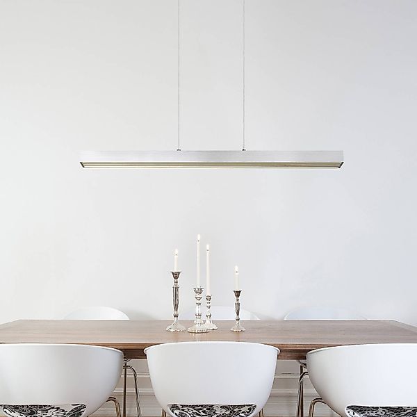 LED-Hängelampe Ethan, alufarben, Metall, 150 cm, ausziehbar günstig online kaufen