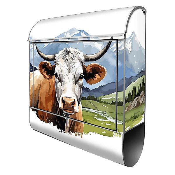 Banjado Design Briefkasten Silber Pulverbeschichtet 39x47x14cm 2 Schlüssel günstig online kaufen