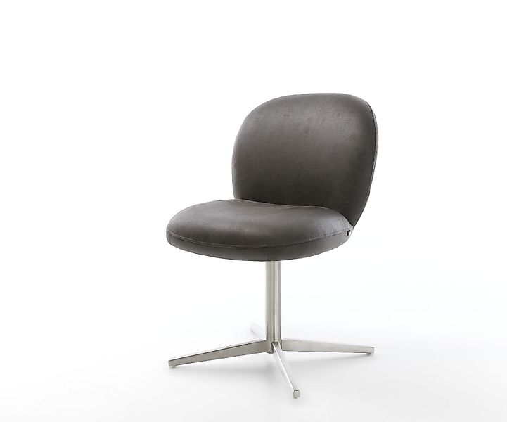 Drehstuhl Nube-Flex Mikrofaser Anthrazit Vintage Fußkreuz Edelstahl 360° dr günstig online kaufen