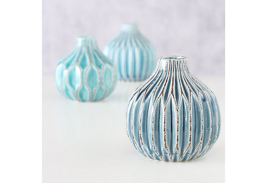 BOLTZE Tischvase 3er Set Vase Lenja, türkis günstig online kaufen