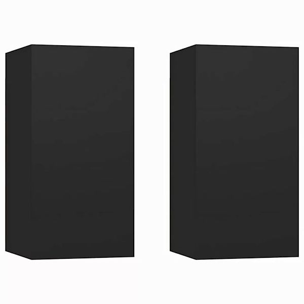 vidaXL TV-Schrank TV-Schränke 2 Stk Schwarz 30,5x30x60 cm Spanplatte Lowboa günstig online kaufen