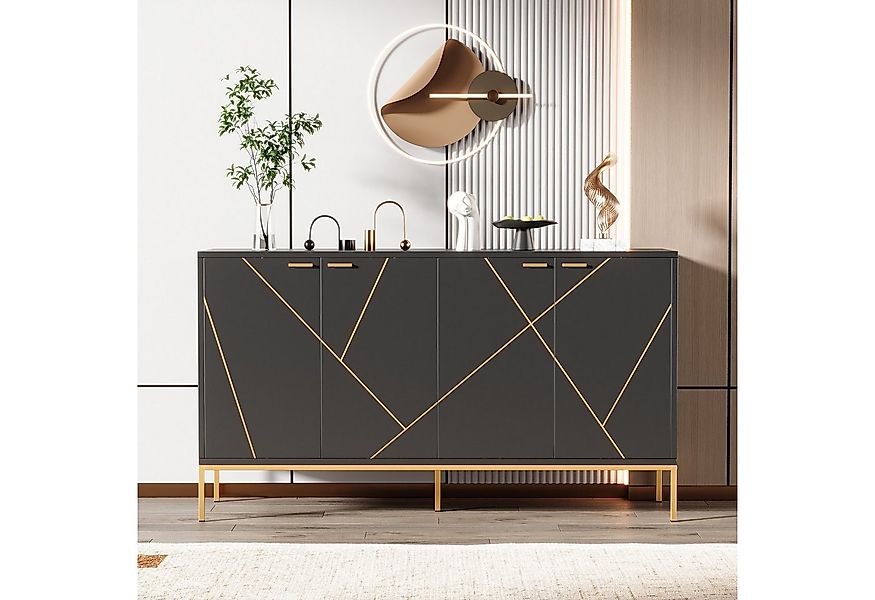 Flieks Sideboard mit 4 Türen (B150/T40/H80 cm, 1 St., Aufbewahrungsschrank günstig online kaufen