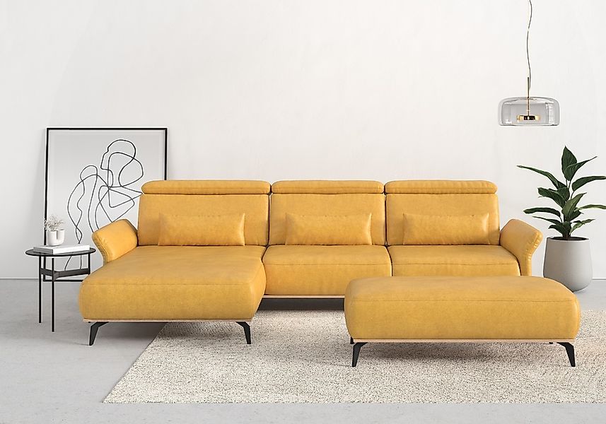 Home affaire Ecksofa "Fjord L-Form" massiv, wahlweise mit Armlehnfunktion, günstig online kaufen