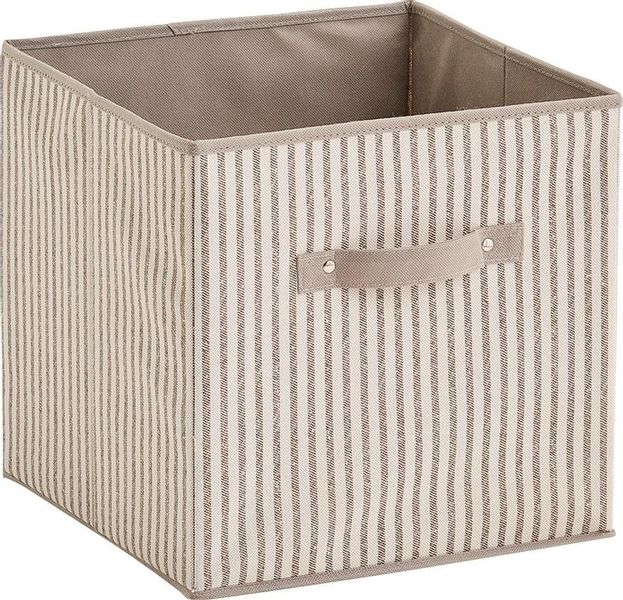 Zeller Present Aufbewahrungsbox "Stripes" faltbar, Vlies, beige günstig online kaufen