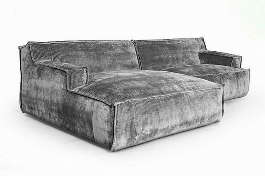 daslagerhaus living Sofa Ecksofa Plantes Cord silber günstig online kaufen