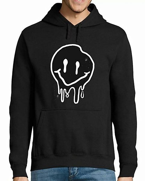 MyDesign24 Hoodie Herren Kapuzen Sweatshirt - zerlaufender Smiley Kapuzensw günstig online kaufen