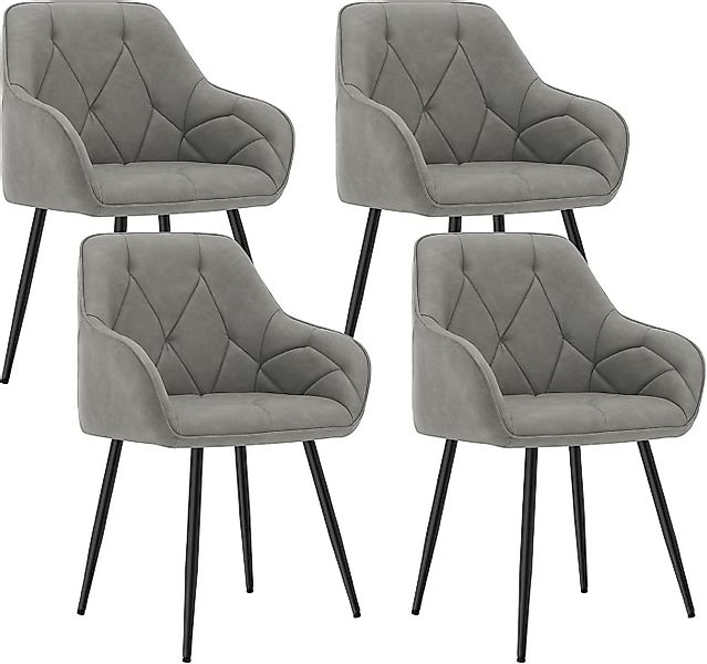 Woltu 4-Fußstuhl (Set, 4 St), Esszimmerstühle ergonomischer aus Kunstleder günstig online kaufen