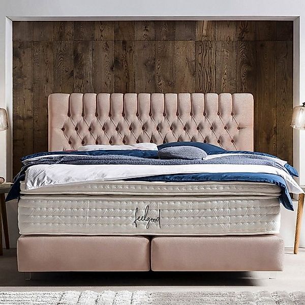 BettCo Boxspringbett Chester (in Rose Samt, 200 x 200 cm), Kostenloser Aufb günstig online kaufen