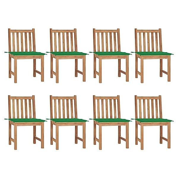 vidaXL Gartenstühle 8 Stk mit Kissen Massivholz Teak 3073147 günstig online kaufen