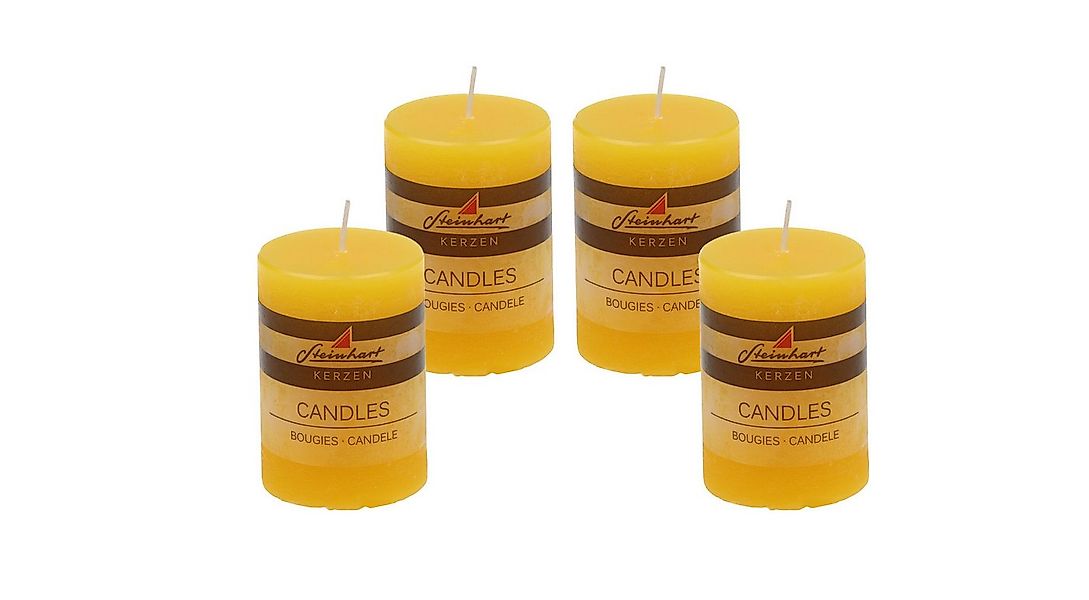 Steinhart Kerzen Adventskerze 4er Set Adventskranzkerzen "Raureif" Gelb 80/ günstig online kaufen