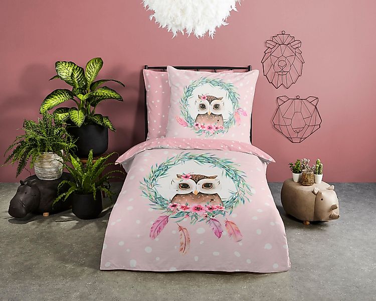 good morning Kinderbettwäsche Owli, Renforcé, 2 günstig online kaufen