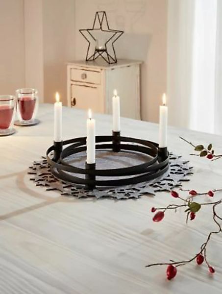 HOME Living Kerzenhalter Modern Kerzenständer schwarz günstig online kaufen