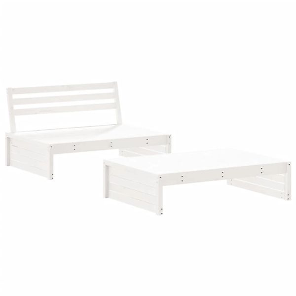 vidaXL 2-Tlg Garten-Lounge-Set Weiß Massivholz Kiefer 3186621 günstig online kaufen