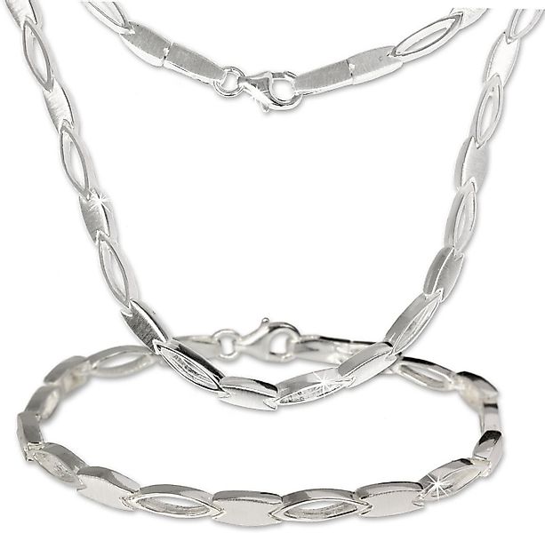 SilberDream Schmuckset SilberDream Collier & Armband matt oval (2-tlg., Sch günstig online kaufen