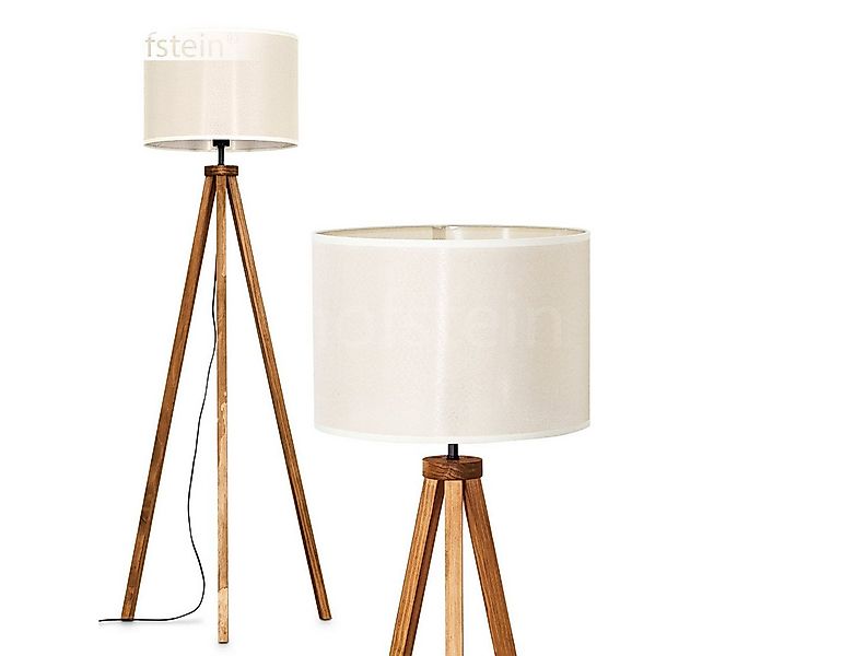 hofstein Stehlampe Stehlampe aus Holz/Stoff in Naturfarben/Beige, ohne Leuc günstig online kaufen