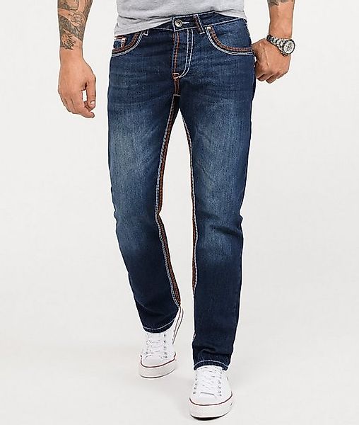 Rock Creek Straight-Jeans Herren Jeans Stonewashed Dunkelblau RC-2167 günstig online kaufen