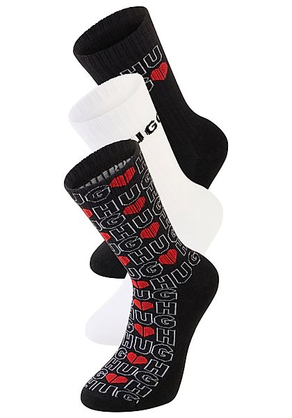 HUGO Underwear Socken "VALENTINE" 3 Paar tlg. mit kreativen Logos, mit weic günstig online kaufen