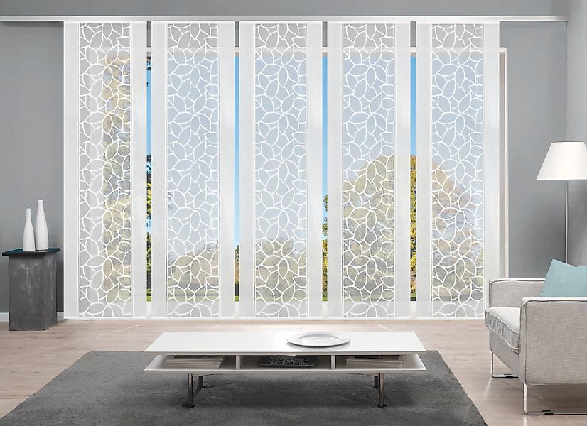 HOME WOHNIDEEN Schiebegardine "JENNA" Klettschiene 5 Stk. tlg. Schiebevorha günstig online kaufen