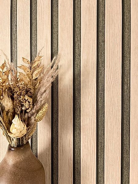 Newroom Vliestapete Berrin Beige Tapete Mustertapete Holzpaneele, Wandpanee günstig online kaufen