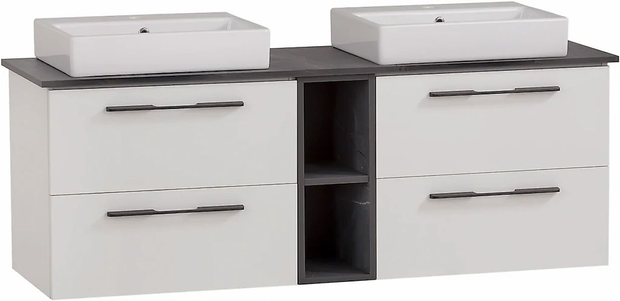 Schildmeyer Waschtisch "Maxim, Mattweiß + Marmor" 5 Stk. tlg. Made in Germa günstig online kaufen