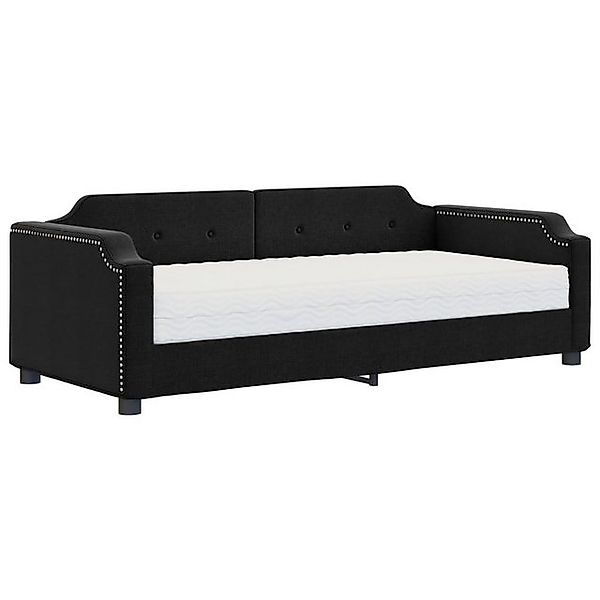 vidaXL Bett, Tagesbett mit Matratze Schwarz 100x200 cm Stoff günstig online kaufen