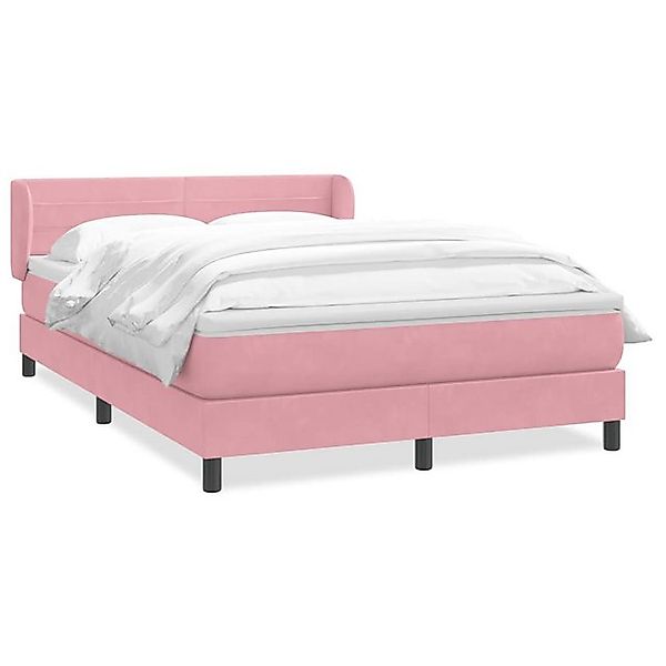 vidaXL Boxspringbett, Boxspringbett mit Matratze Rosa 140x210 cm Samt günstig online kaufen