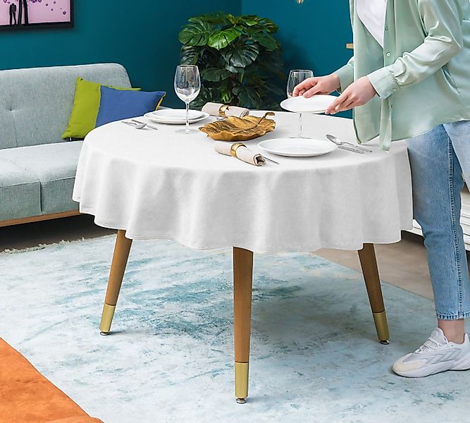 Simurq Tischdecke Wasserabweisend, Leinenoptik Tischdecke Abwaschbar - Lotu günstig online kaufen