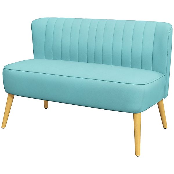 HOMCOM 2-Sitzer Sofa Loveseat mit Leinenoptik und Holzbeinen, belastbar bis günstig online kaufen