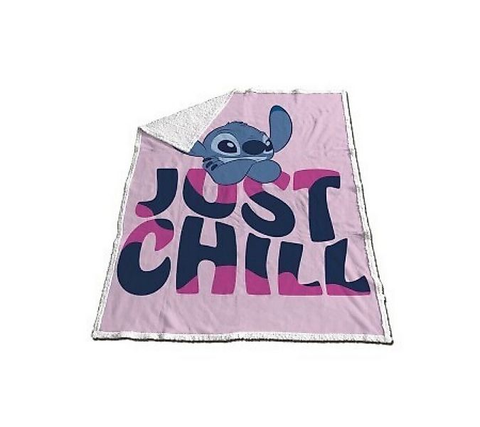 Wohndecke Stitch Just Chill pink Sherpa Fleecedecke günstig online kaufen