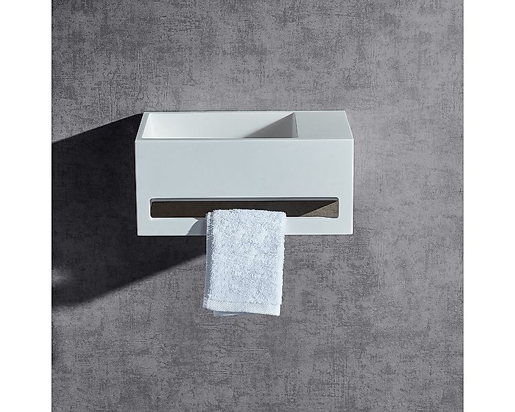 Bernstein Waschbecken BA2105, 35,5 x 20 x 16 cm - Weiß Matt - mit integrier günstig online kaufen