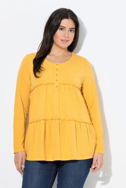 Ulla Popken Longsleeve Shirt Volants A-Linie günstig online kaufen