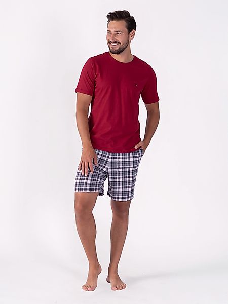 HOTBERG Pyjama Schlafanzug kurz mit karierter günstig online kaufen
