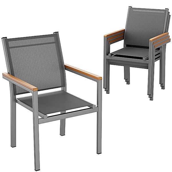 TLGREEN Gartenstuhl,(2/4er Set)Aluminium Outdoor-Stapelstuhl,Maximale Belas günstig online kaufen