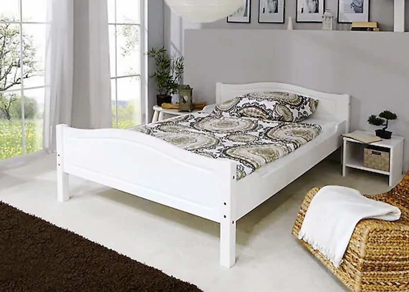 Ticaa Massivholzbett "Rita" Doppelbett, aus Kiefer Massivholz, inkl. Rollro günstig online kaufen