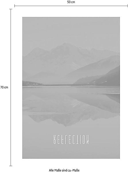 Komar Bild »Word Lake Reflection Blue«, Natur, (1 St.), Wandbild zur Dekora günstig online kaufen