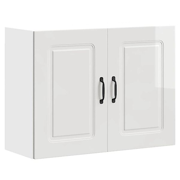 vidaXL Küchen-Hängeschrank Kalmar Hochglanz-Weiß Holzwerkstoff 853589 günstig online kaufen