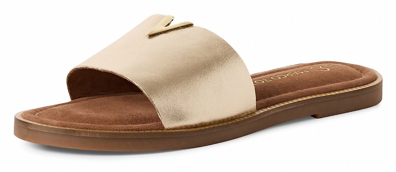 MARCO TOZZI Pantolette, Flats, Sommerschuh mit edlem Schmuckelement günstig online kaufen