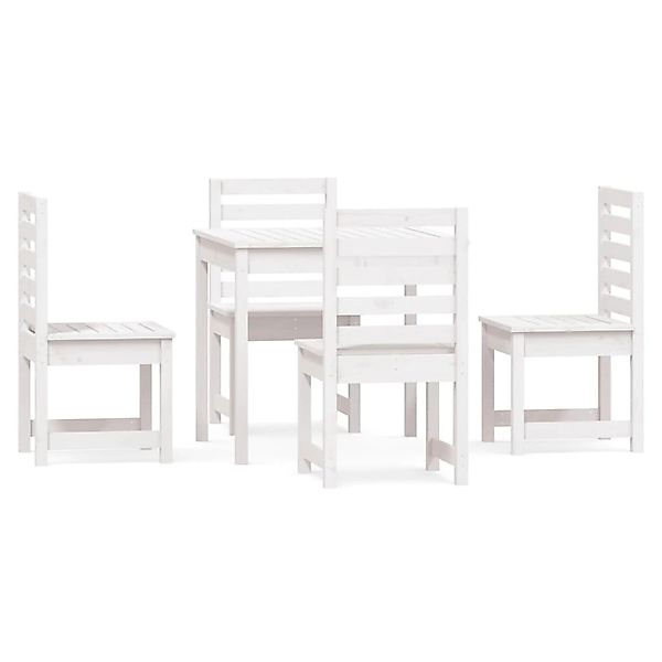 vidaXL 5-Tlg Garten-Essgruppe Weiß Massivholz Kiefer 3154678 günstig online kaufen