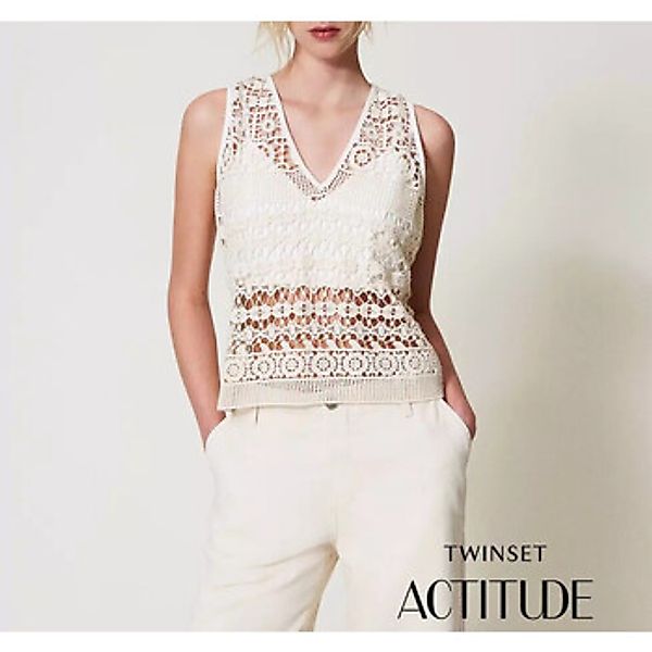 Twin Set  3/4 Jeans TOP IN PIZZO MACRAME E JERSEY Art. 251AP2501 günstig online kaufen