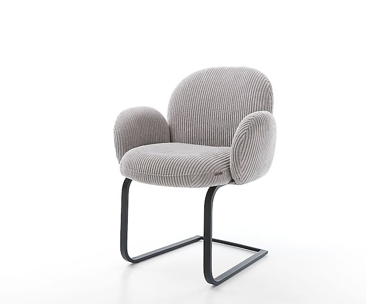 Freischwinger Nube-Flex mit Armlehnen Cord Silbergrau Freischwinger flach S günstig online kaufen