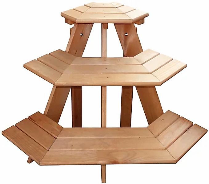 Blumentreppe Eckelement 3-stufig Honigbraun günstig online kaufen