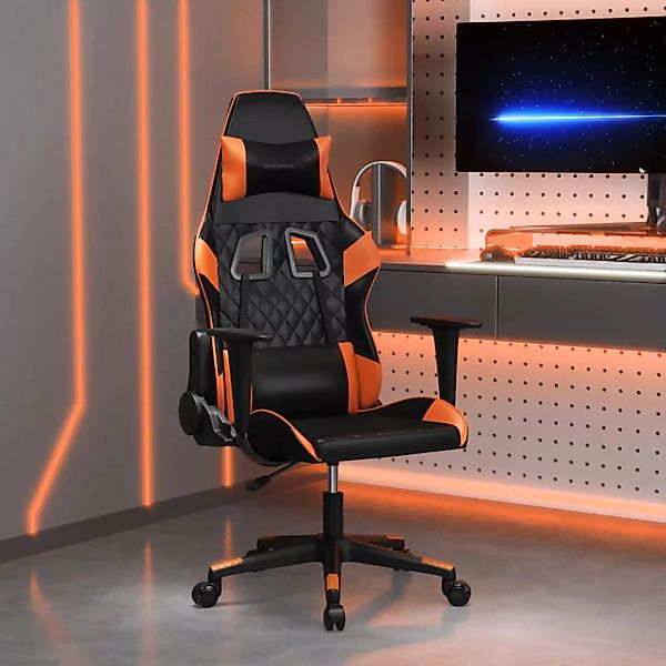 Vidaxl Gaming-stuhl Mit Massagefunktion Schwarz Und Orange Kunstleder günstig online kaufen