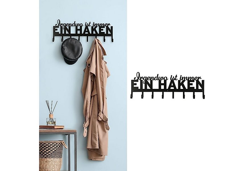 CEPEWA Garderobenleiste Garderobenleiste "Haken" 70x5x25cm Spruch 8 Haken günstig online kaufen